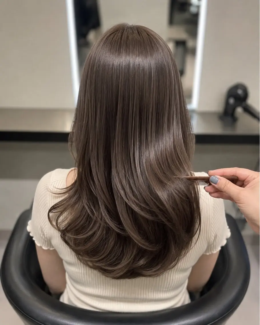 セミロング カラー ブラウンカラー トリートメント 🌈ウルトワ水素 髪質改善naru🌈のヘアスタイル