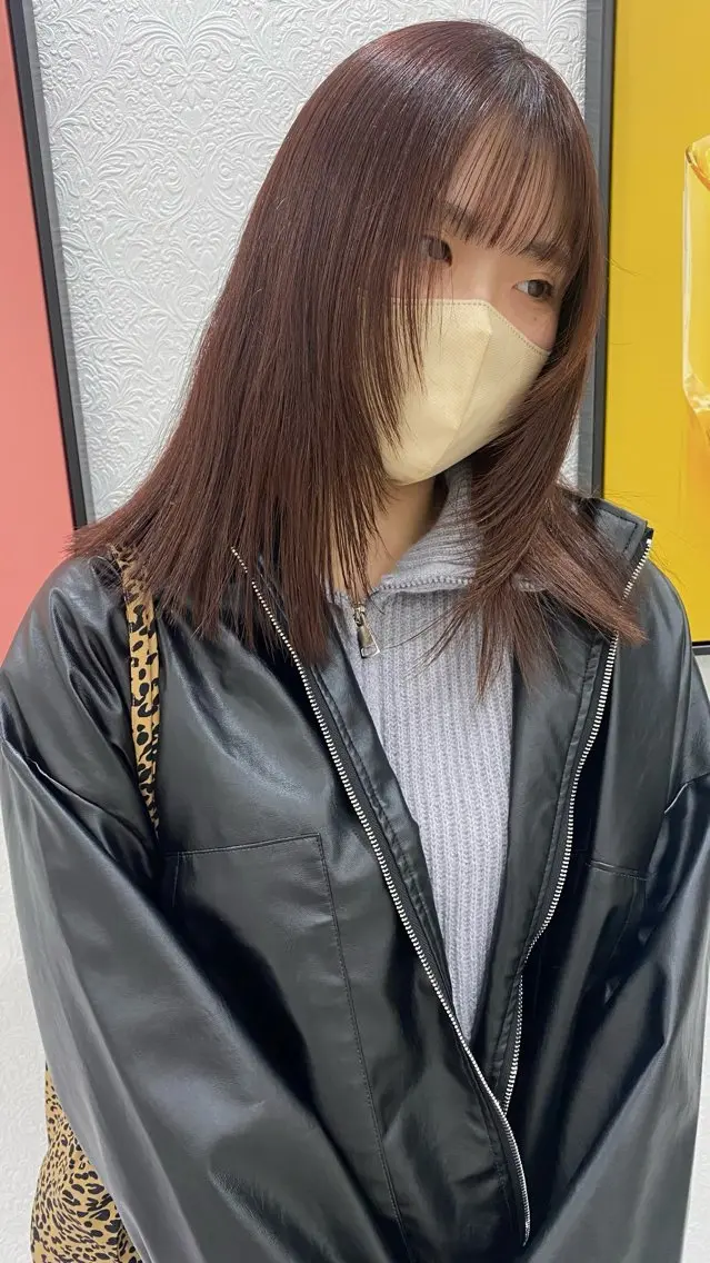 ミディアム カラー ヘアカラー RURI韓国ボブ 🇰🇷タッセルボブのヘアスタイル