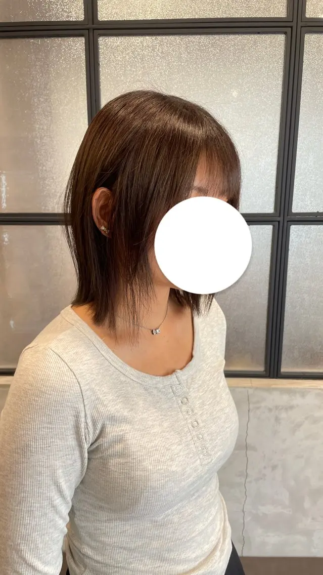 ミディアム 切りっぱなしボブ ボブ カット 佐藤由依/レイヤー /ハッシュカットのヘアスタイル