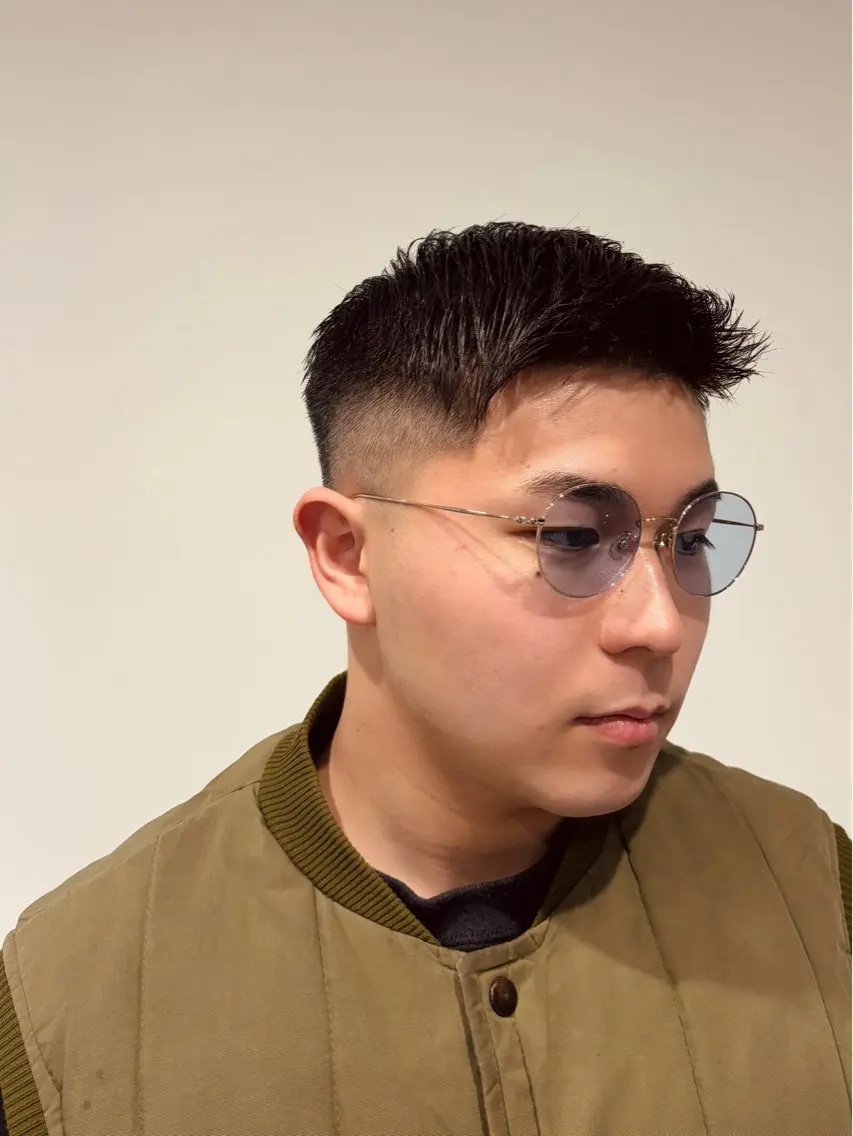 ショート メンズ フェードカット 淺野 夕都のヘアスタイル