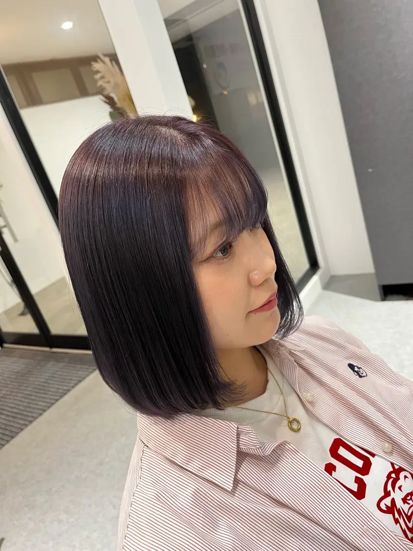 ミディアム カラー ブリーチ カシス バイオレットカラー ヘアカラー 浜松街中/駐車場有 マンツーマン小畑翔平のヘアスタイル