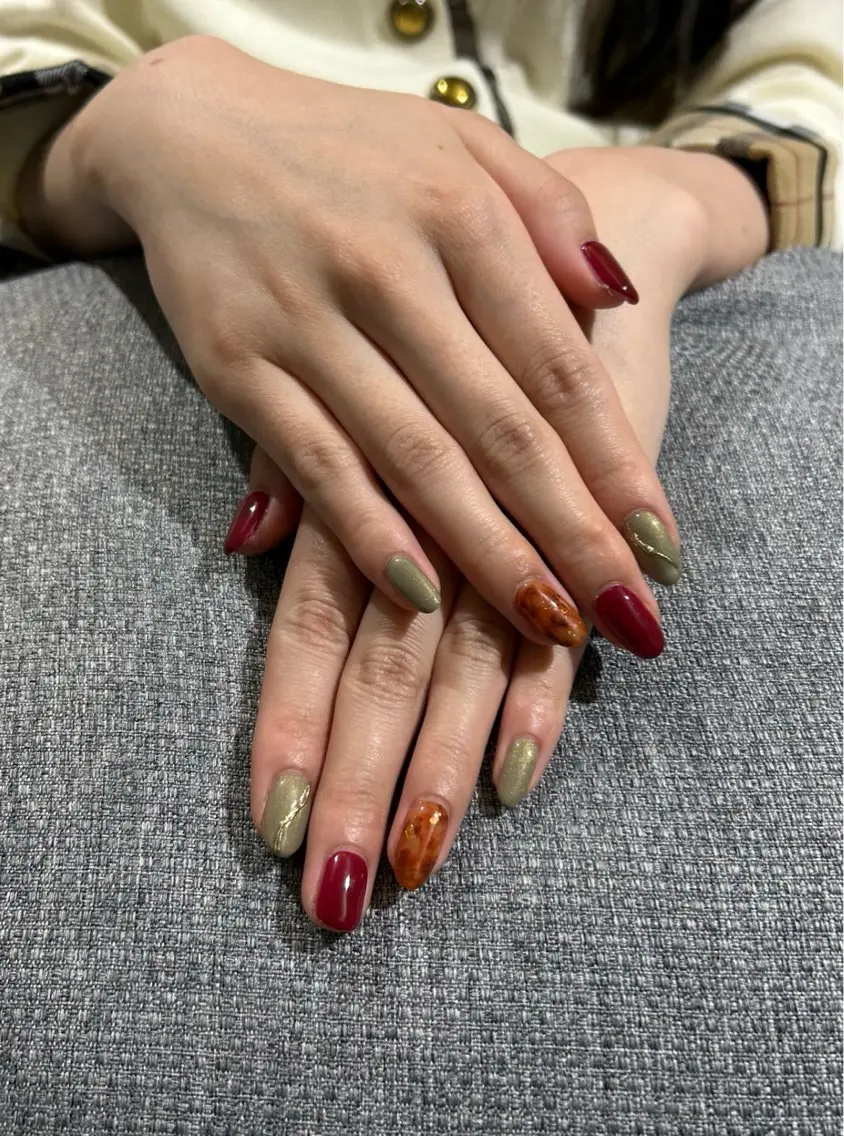 ネイル べっ甲ネイル ハンドネイル LUCULIA 三田のネイルデザイン