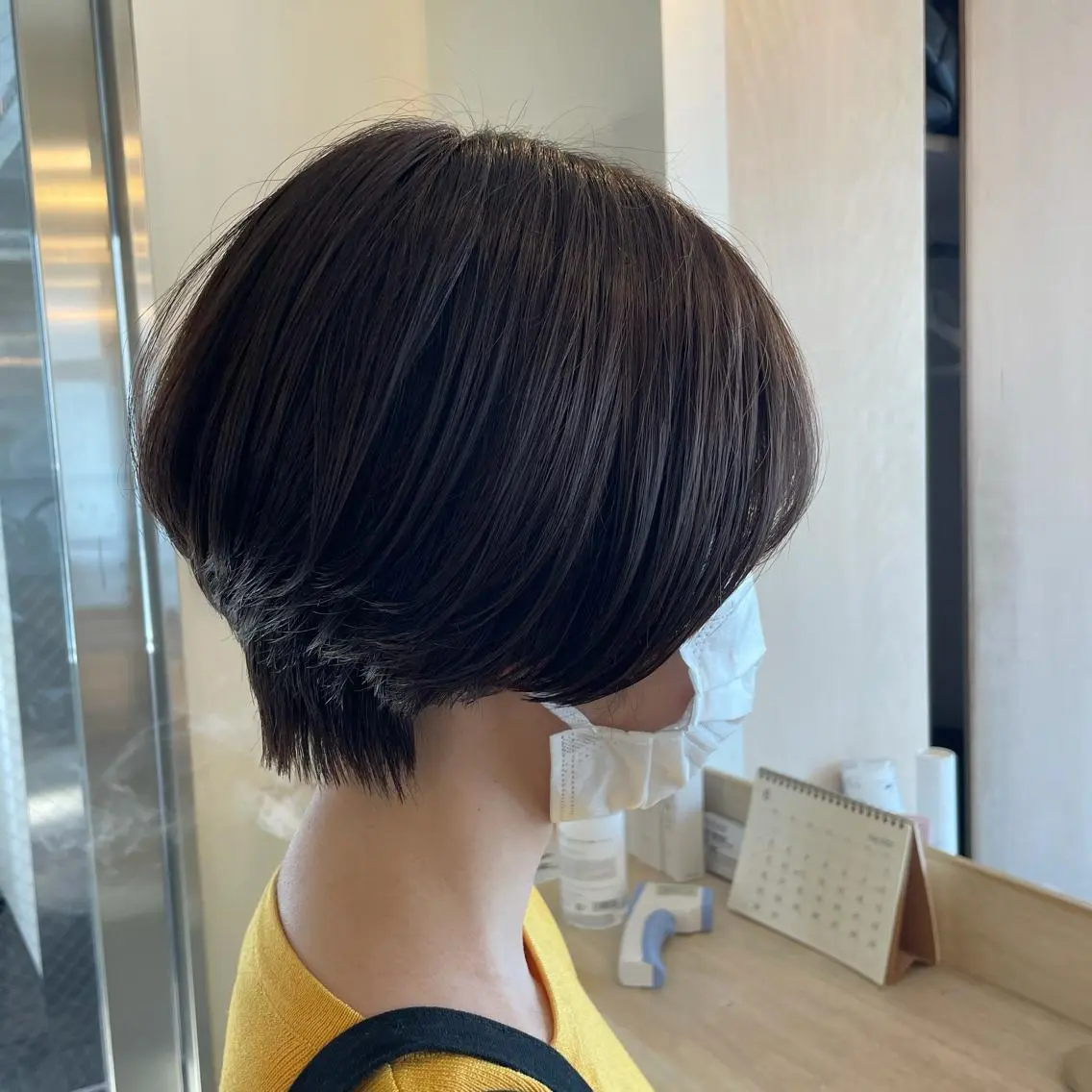 ショート カラー ミント ヘアカラー トリートメント ボブウルフ／ボブ Satsuki【名駅のヘアスタイル