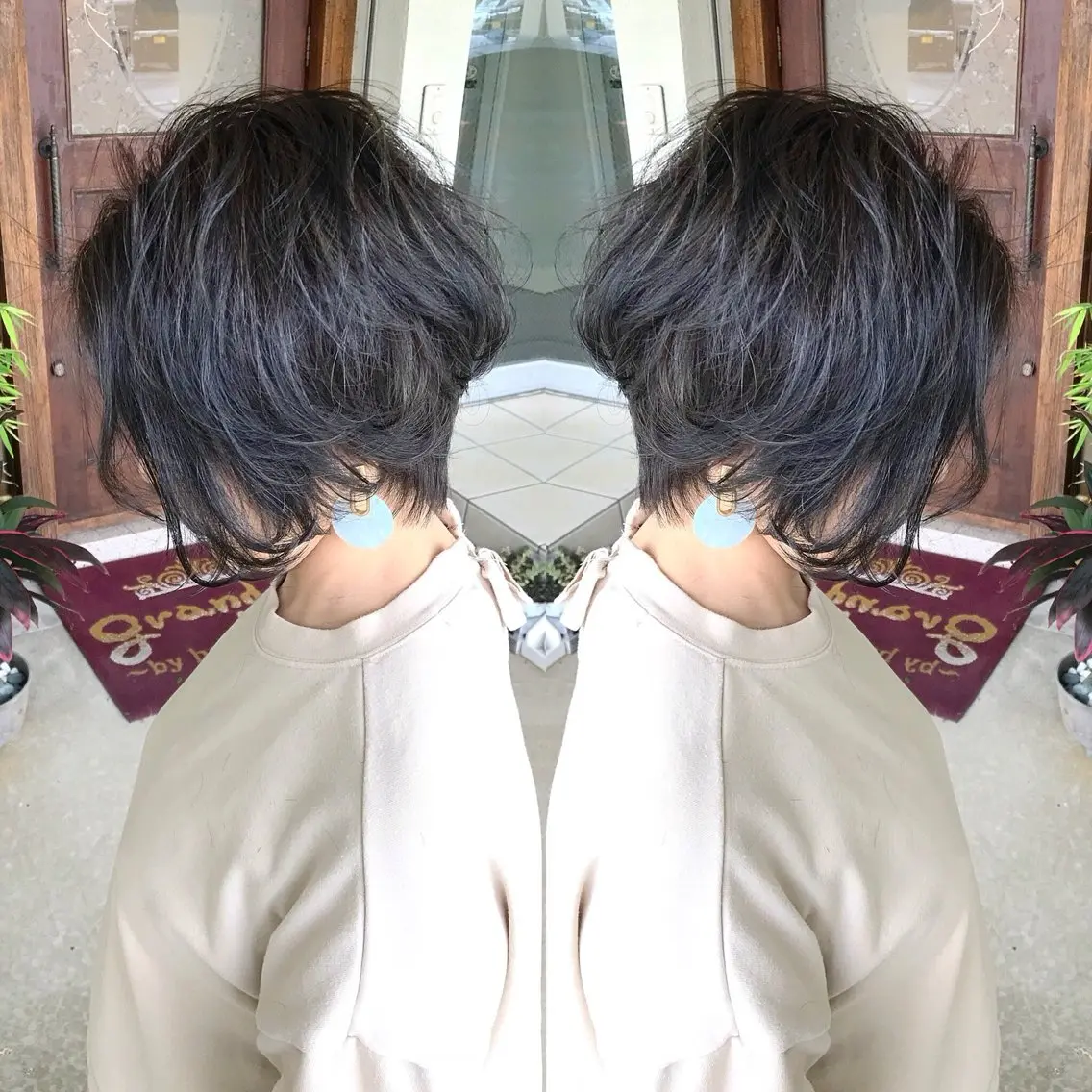 ショート カラー イルミナカラー カット ヘアカラー grand juteのヘアスタイル