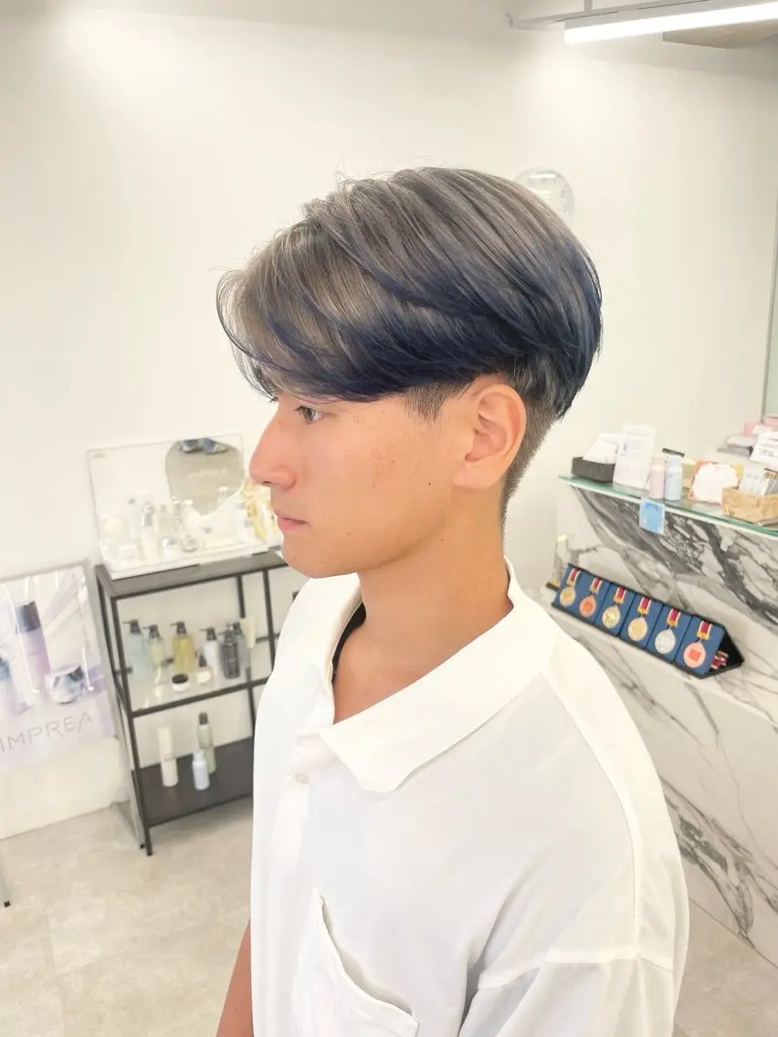 ショート ヘアアレンジ メンズ ヘアカラー トリートメント 【Sweep】おじま のぞみのヘアスタイル