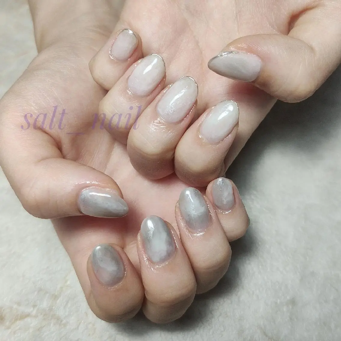 ネイル フレンチネイル ミラーネイル ニュアンスネイル ハンドネイル 個人サロン saltnailのネイルデザイン