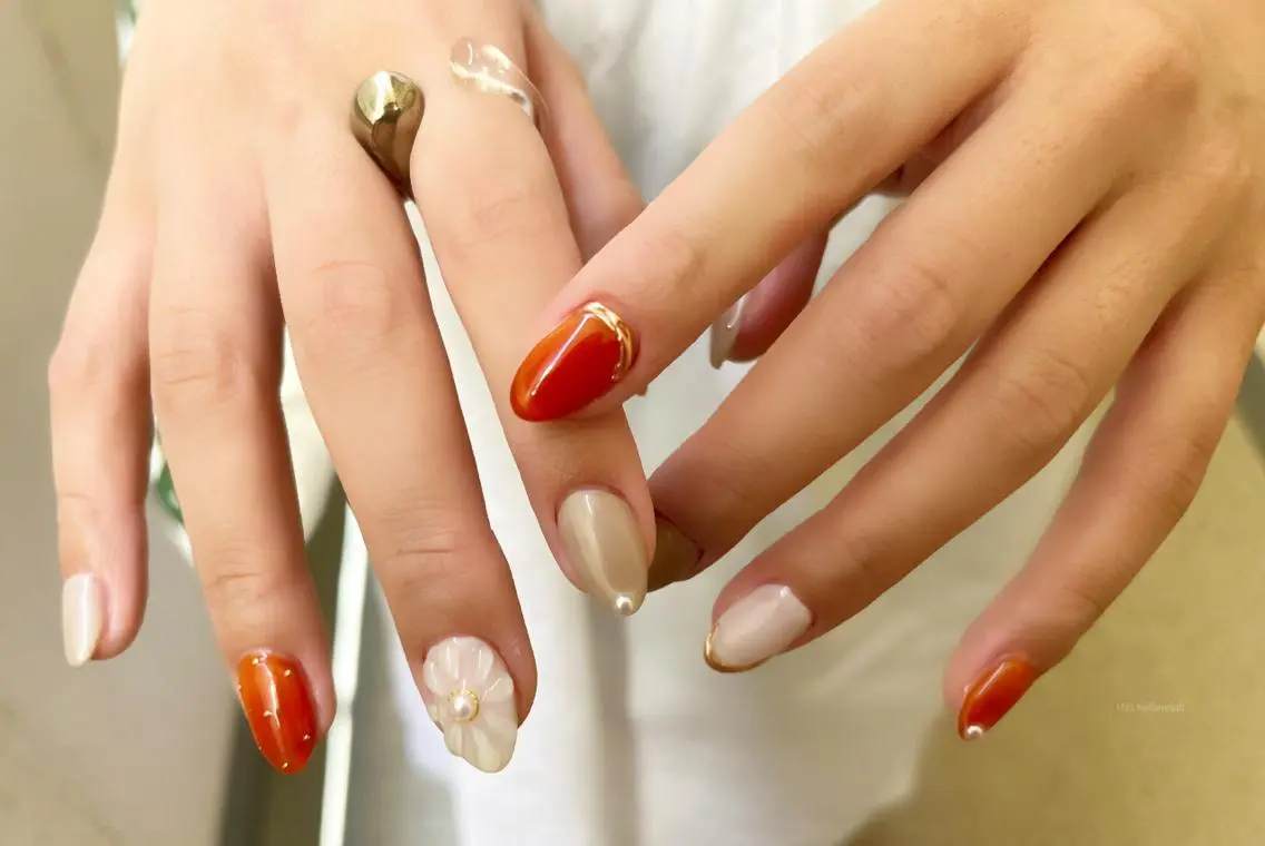 ネイル フラワーネイル ぷっくりネイル ハンドネイル nail salon monailのネイルデザイン