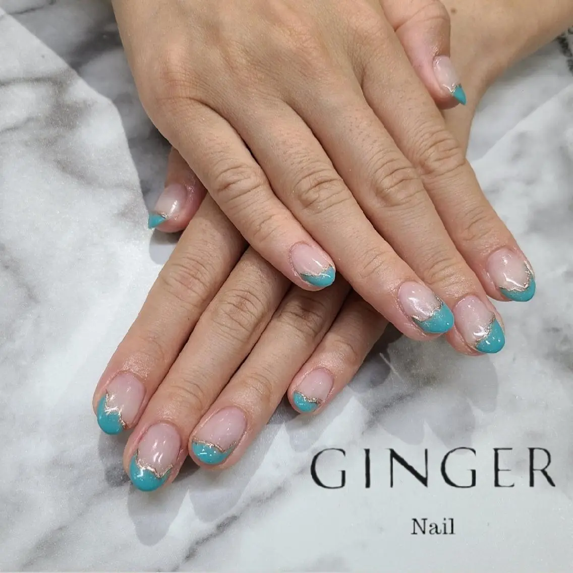 ネイル フレンチネイル ハンドネイル GINGER  斎藤舞のネイルデザイン