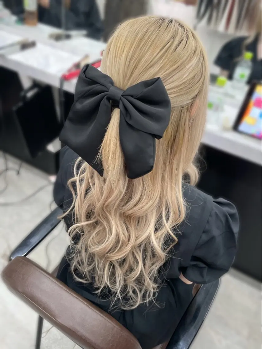 ロング カラー ヘアアレンジ プルエクステ エクステ ロング エクステ 🎀プルエクステ みまひかる🎀のヘアスタイル