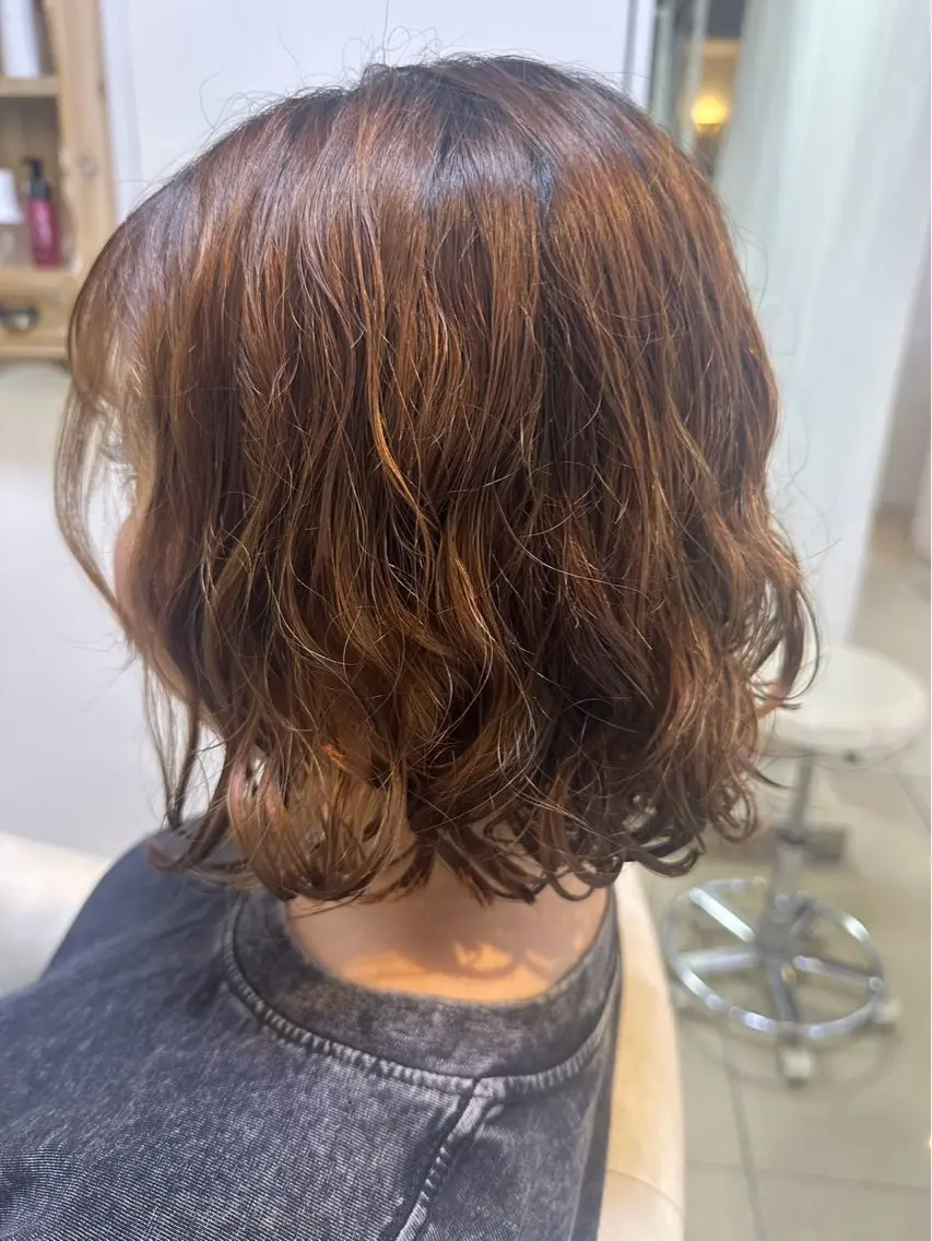 ミディアム パーマ ミディアムパーマ ボブ パーマ eMu🫧 〜𝑴𝒊𝒖〜のヘアスタイル