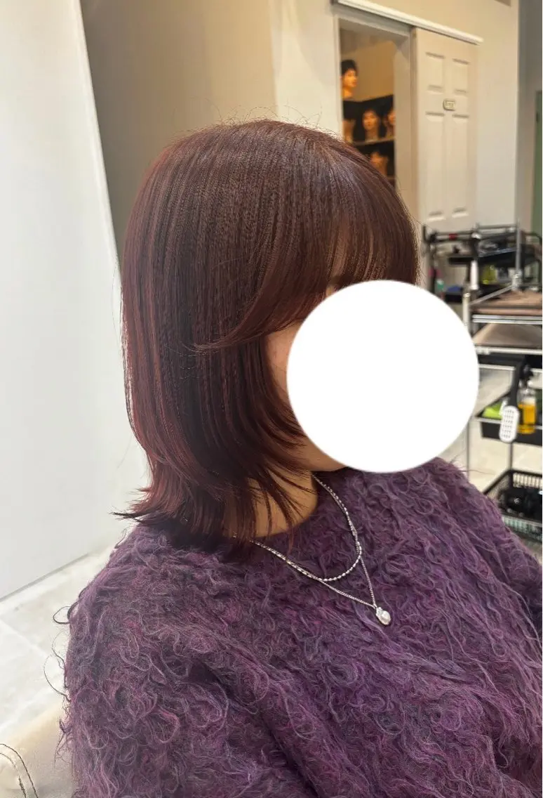 ミディアム カラー レッドカラー カット ヘアカラー あすか/ 松本/モデル様募集中のヘアスタイル