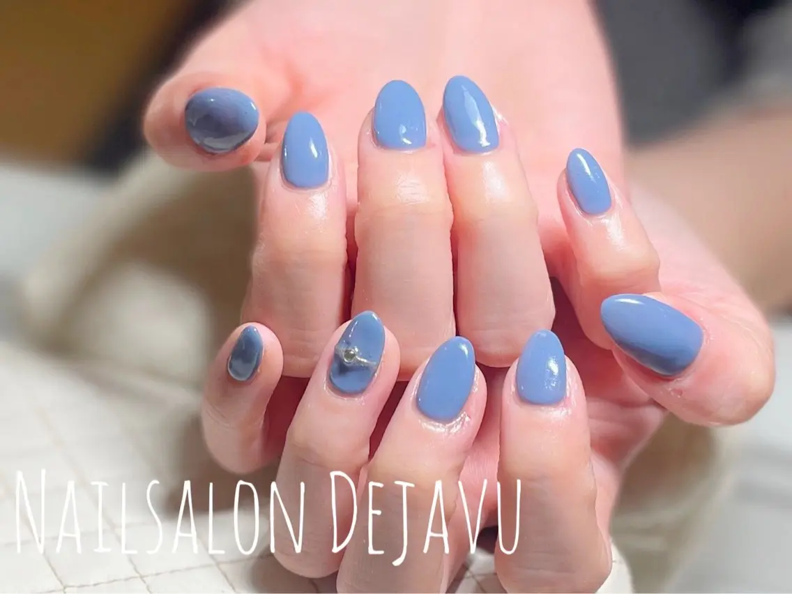 ネイル ブルー Nail salon Dejavu 🌿のネイルデザイン