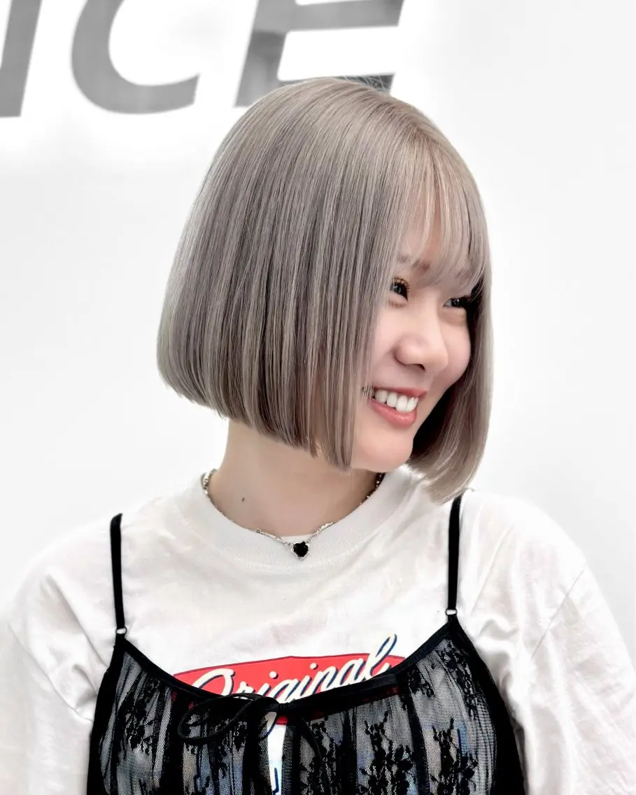ショート カラー ヘアアレンジ カット トリートメント ヘアセット 縮毛矯正🤍 盛れるボブ/ひかりのヘアスタイル