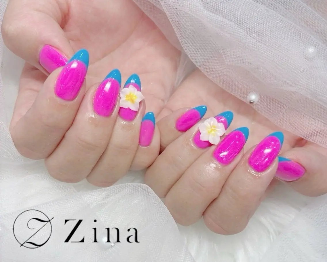 ロング ハンドネイル 自爪育成/zina/ KIMIのネイルデザイン