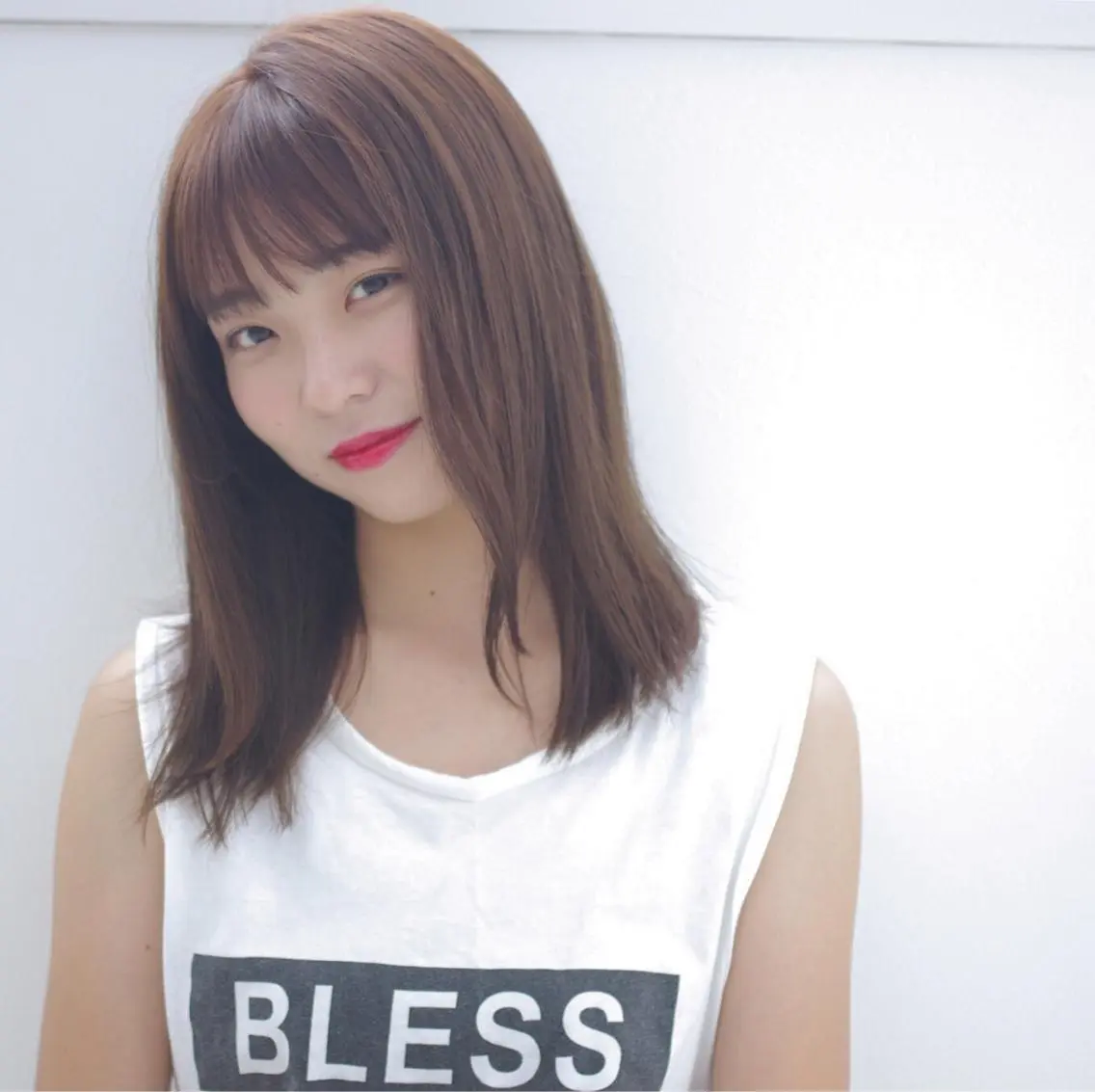 セミロング カラー パーマ 藤井 仁紀のヘアスタイル