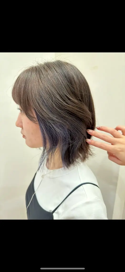 カラー イヤリングカラー ボブパーマ/デジパ 松原吹季のヘアスタイル