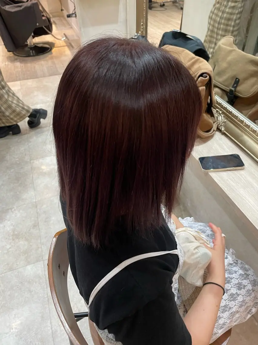 ミディアム カラー レッドカラー Lutia 新宿 髪質改善/アカリ🎀のヘアスタイル