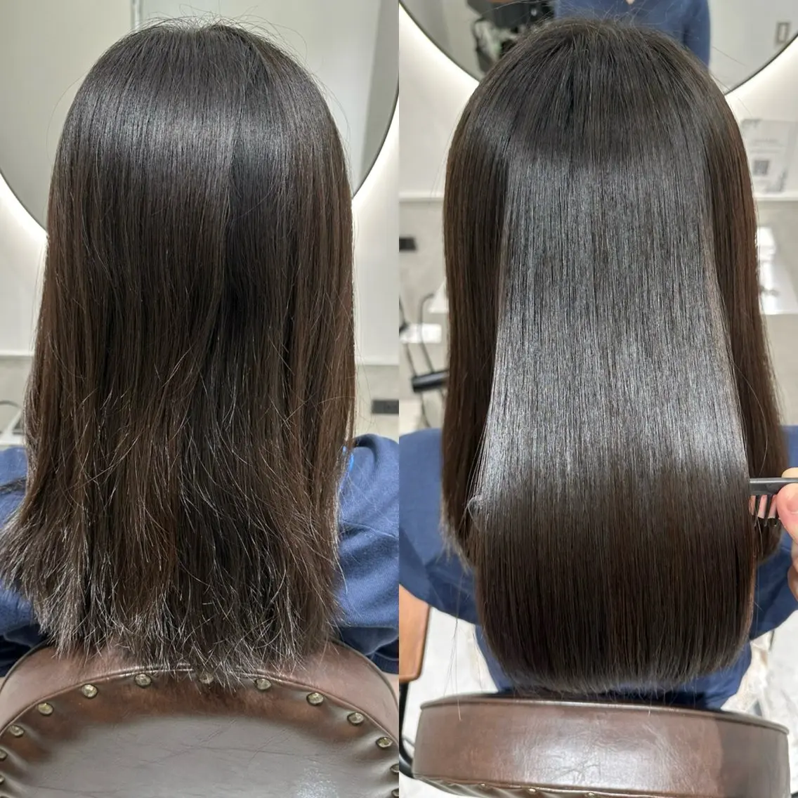 セミロング カラー 髪質改善 縮毛矯正 トリートメント カット ヘアカラー 縮毛矯正 トリートメント 髪質改善 縮毛矯正/ レイヤー/銀座/本木のヘアスタイル