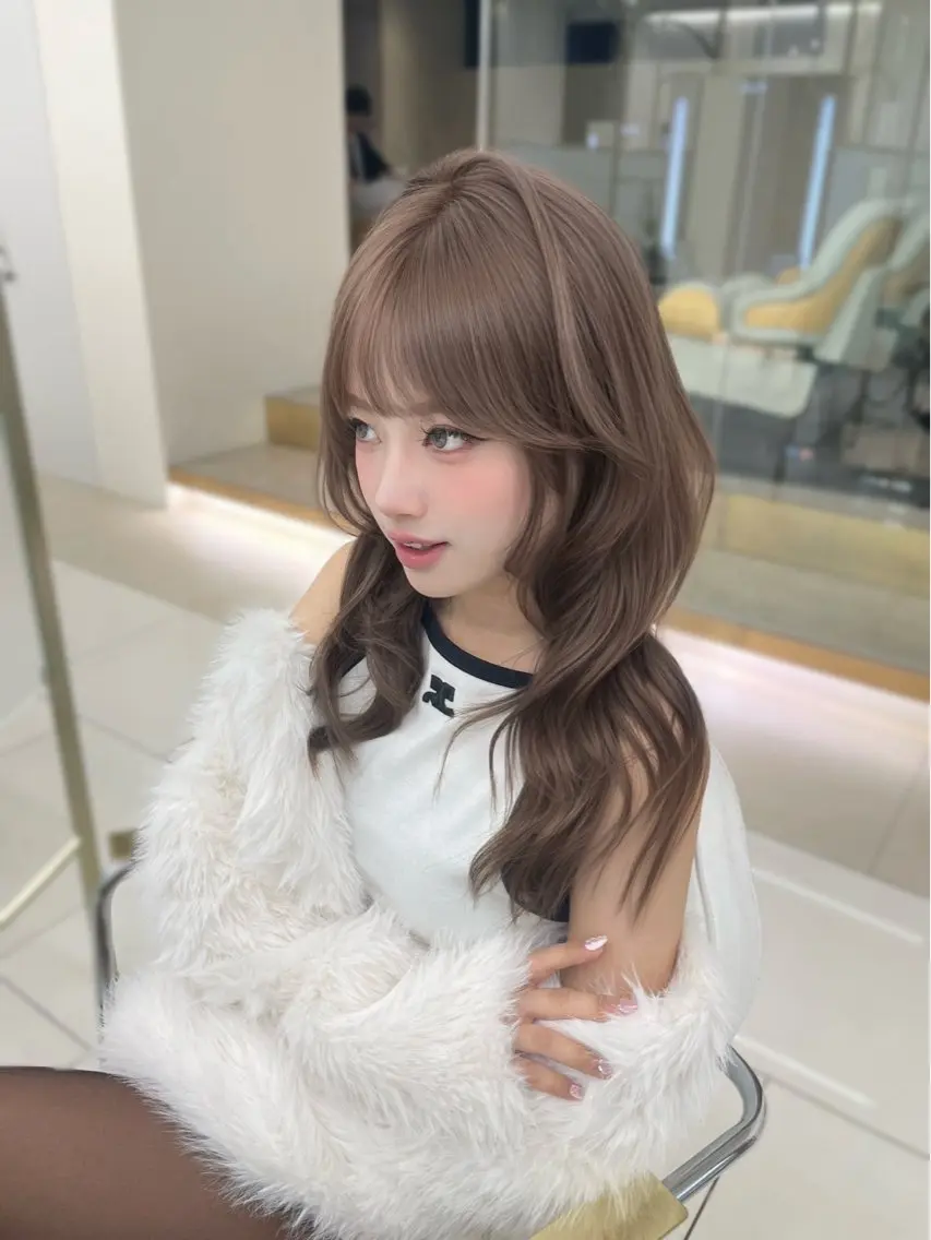 ロング カラー ヘアアレンジ 韓国風ヘア 高村 旭加のヘアスタイル