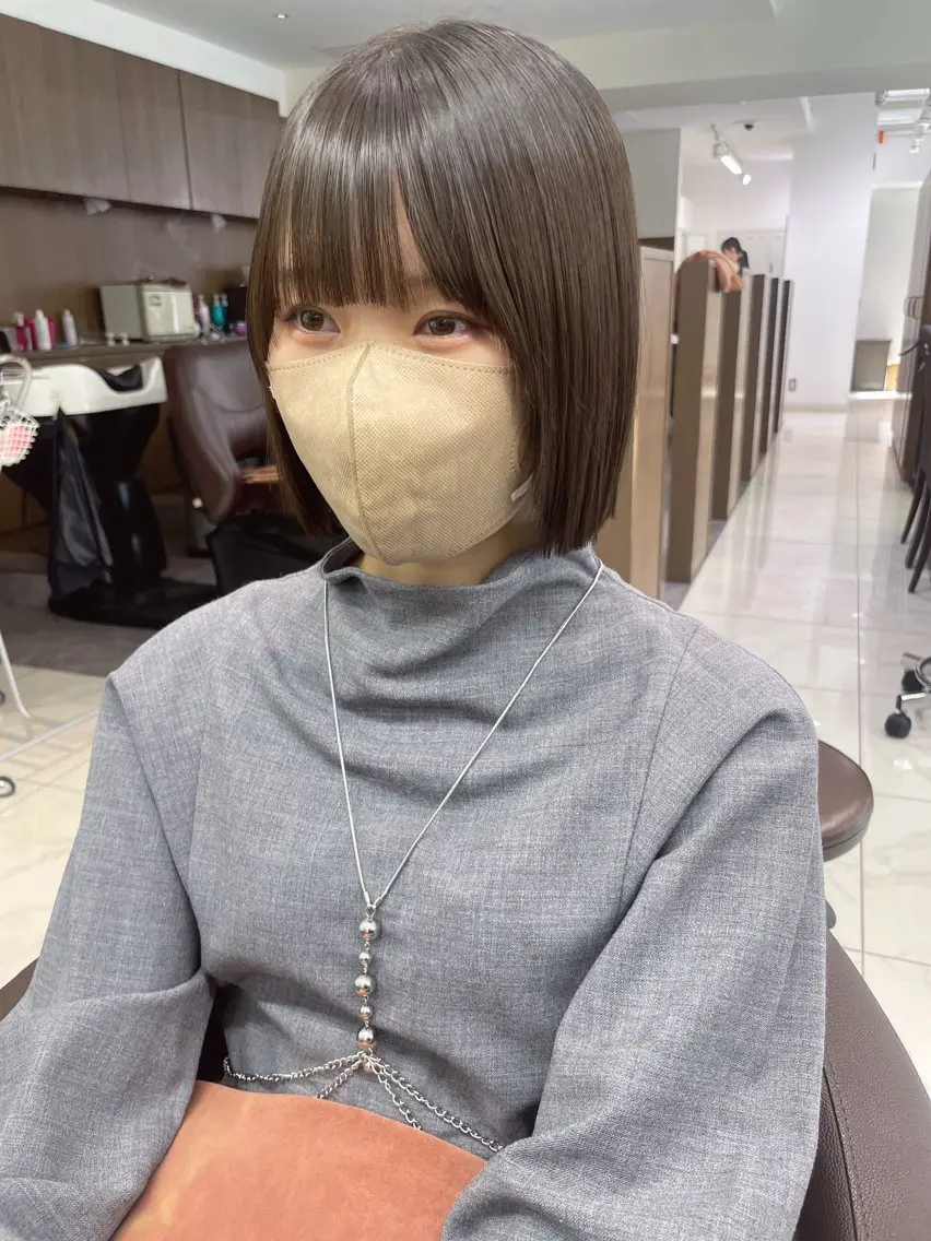ミディアム カット 縮毛矯正 店長福島成美/髪質 改善縮毛矯正/カラーのヘアスタイル