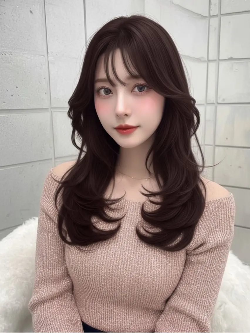 ロング カラー ヘアカラー トリートメント 綺麗め/ トレンドヘア/みずはのヘアスタイル