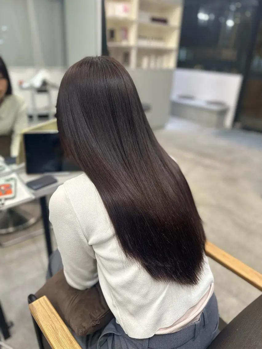 ロング パーマ 縮毛矯正 ハイトーンカラー が絶対可愛い✨泰聖✨のヘアスタイル