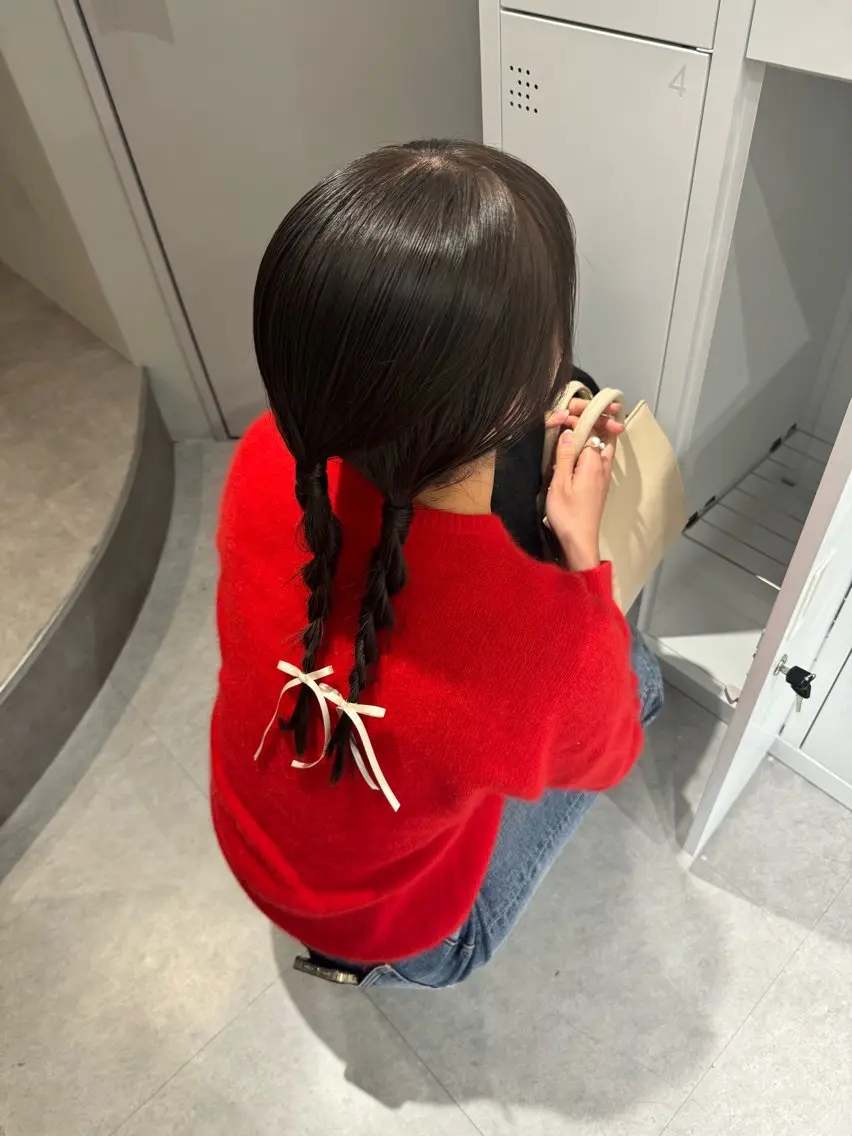 🩰そのままお出かけコース🩰【うる艶透明感カラー+ナプラ艶トリートメント+簡単ヘアセット♩】の写真