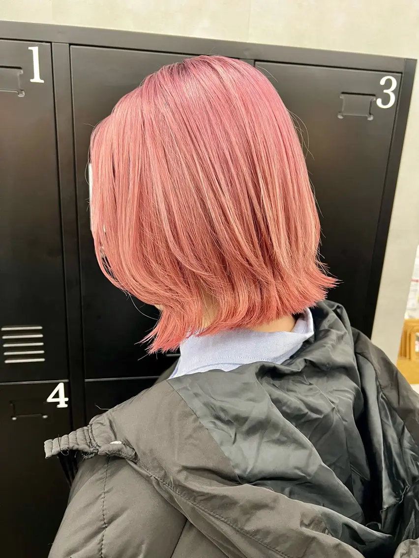 ミディアム カラー ピンクカラー カット ヘアカラー 透明感カラー特化🫧 🦋栗原🦋のヘアスタイル