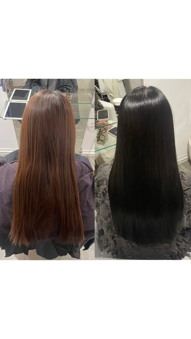 ロング カラー ブルーカラー ヘアカラー 原宿♡透明感カラー♡ 縮毛矯正【MAYU】のヘアスタイル