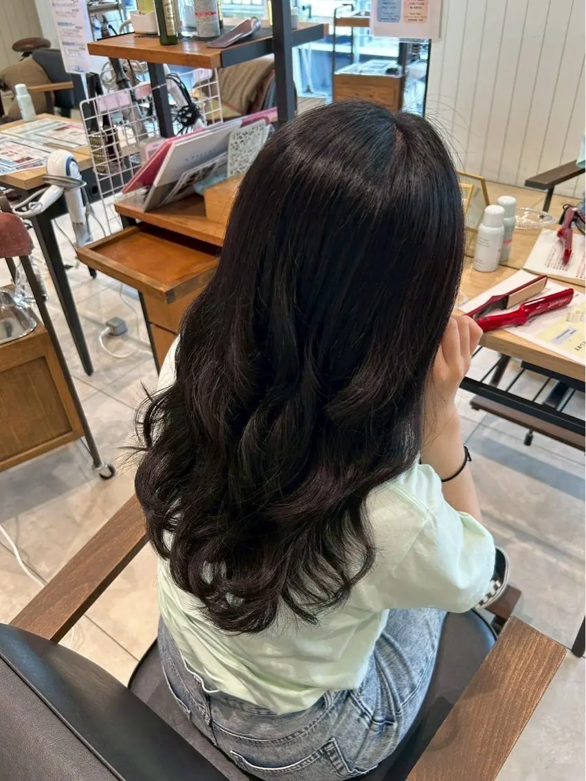 ロング カラー ストレート⭐️ 髪質改善カラー⭐️のヘアスタイル