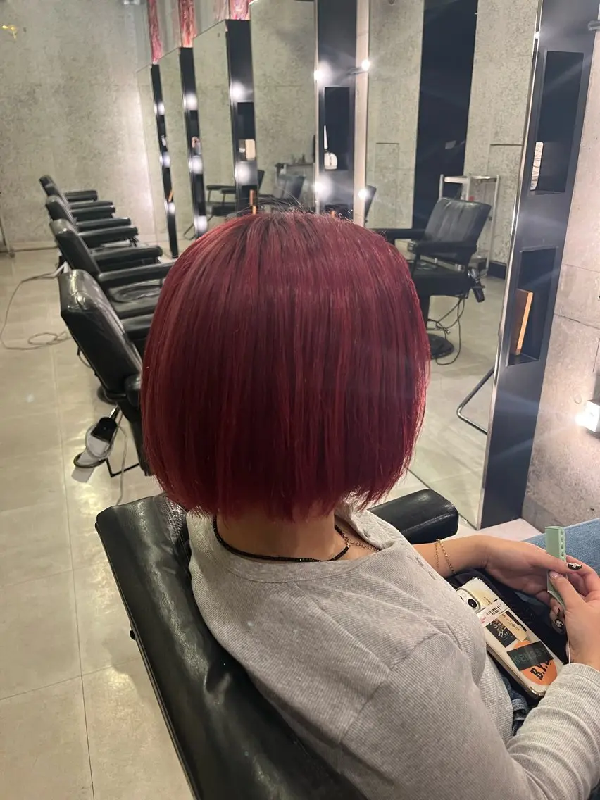 ショート カラー レッドカラー トリートメント «料金🆓カット モデル»キリ🌿のヘアスタイル