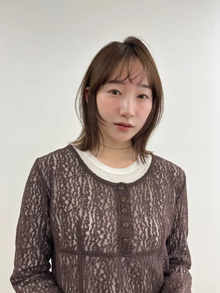 ミディアム ミディアムレイヤー レイヤーカット カット ヘアカラー トリートメント 神作 汐里　江古田 /透明感カラー🌿のヘアスタイル