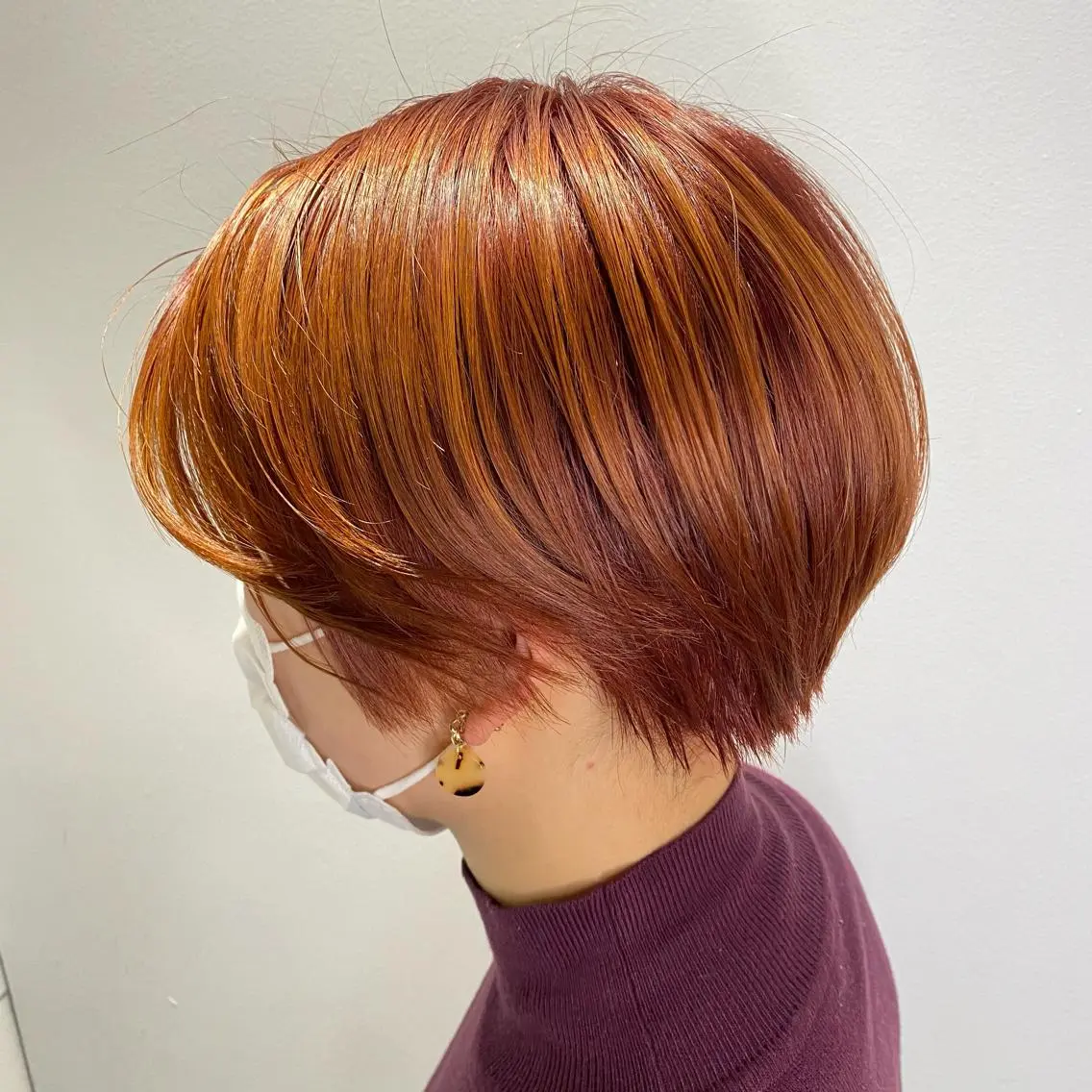 ショート 縮毛矯正 トリートメント ヘアカラー トリートメント 暖色カラー🍊 せきゆうかのヘアスタイル