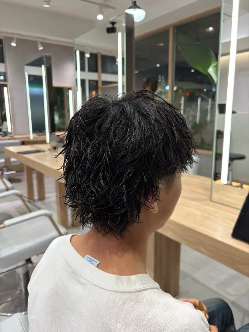 パーマ メンズ 縮毛矯正& 透明感カラー✨レオのヘアスタイル