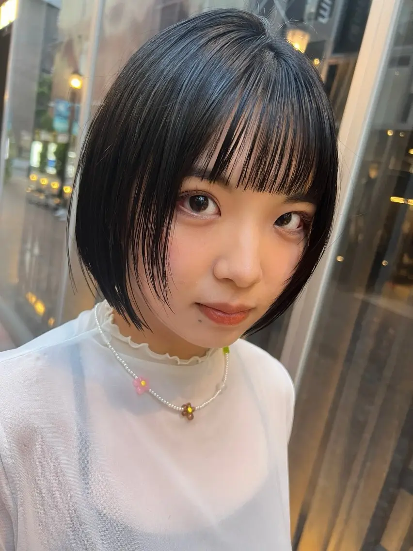 ショート ボブ 顔周りカット レイヤーカット カット 大石 康太のヘアスタイル