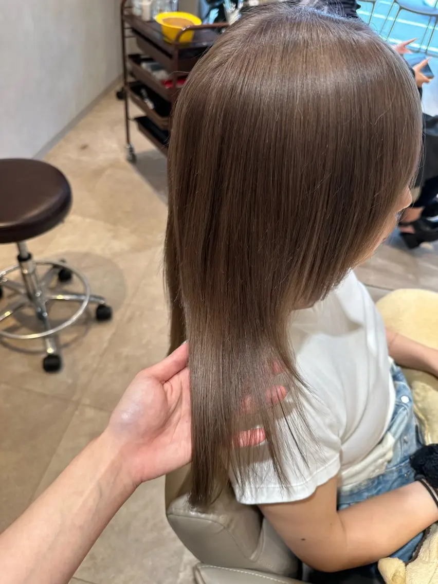 カラー ベージュカラー ミルクティーベージュ ヘアカラー miyu ♡のヘアスタイル