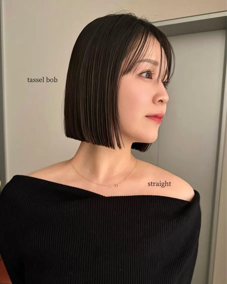 ショート 切りっぱなしボブ ボブ 縮毛矯正 カット ヘアカラー タッセルボブ /DAIKIのヘアスタイル