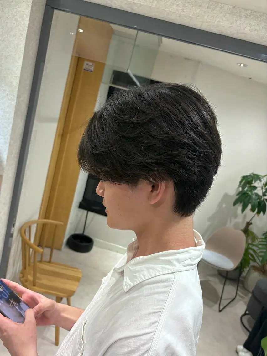 パーマ メンズ センターパート カット パーマ 🍁毛流れカット/ 石山浩二🍁のヘアスタイル