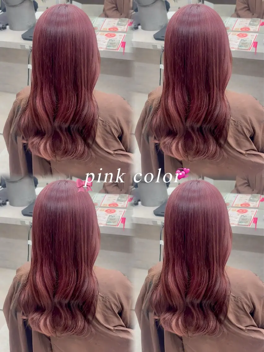 ロング カラー ブリーチ ダブルカラー ピンクカラー ヘアカラー 暖色/髪質改善/ ツヤ髪🎀本田愛来のヘアスタイル