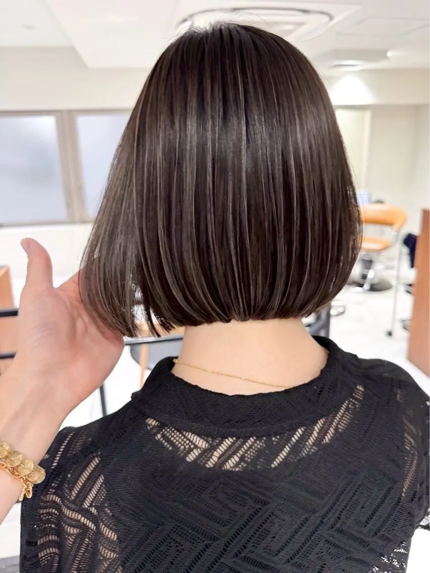 ミディアム カラー ハイライトカラー ボブ ハイライト カット ヘアカラー トリートメント 🌈透明感カラー🌈 🌟吉田祐介🌟のヘアスタイル