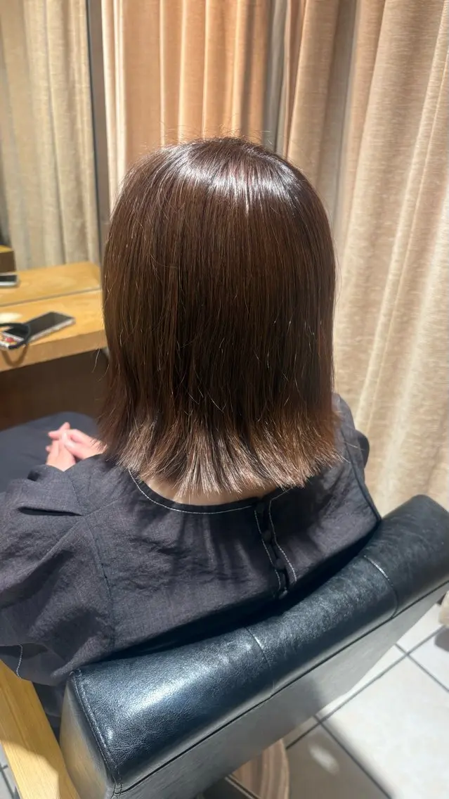 ミディアム カラー ボブ 外ハネヘア カット ヘアカラー 🩵り ん🦋のヘアスタイル