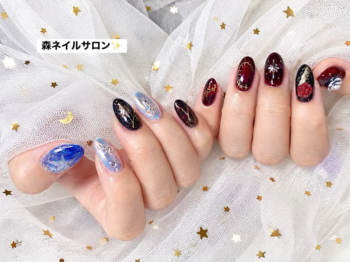 ネイル ハンドネイル 森 ネイル サロンのネイルデザイン