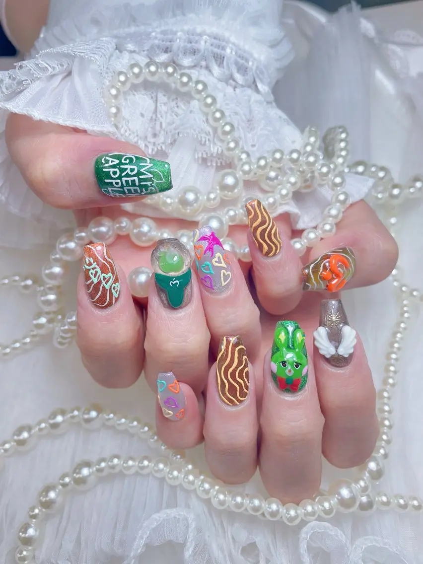 ネイル クリアネイル 韓国ネイル マグネットネイル ピンク スカルプネイル ハンドネイル princess スカルプ専門店のネイルデザイン