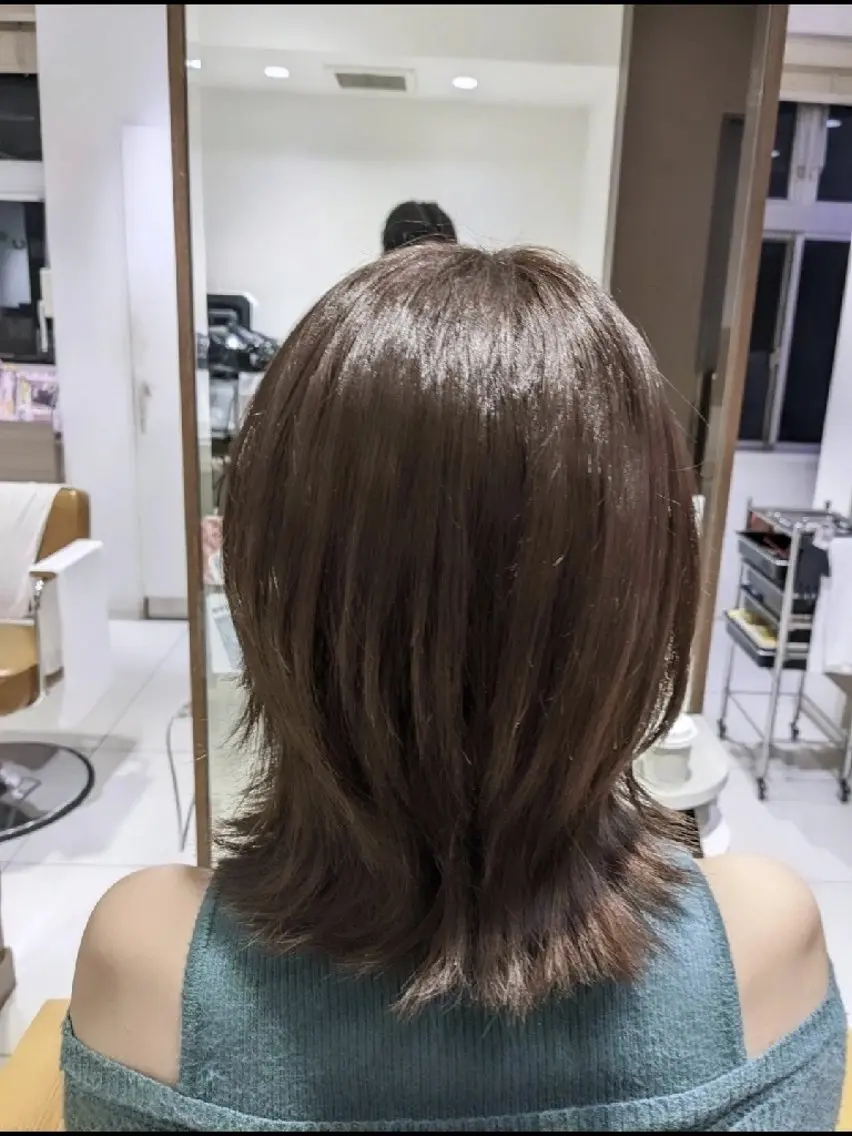 ミディアム ウルフカット カット 橋本 健聖のヘアスタイル