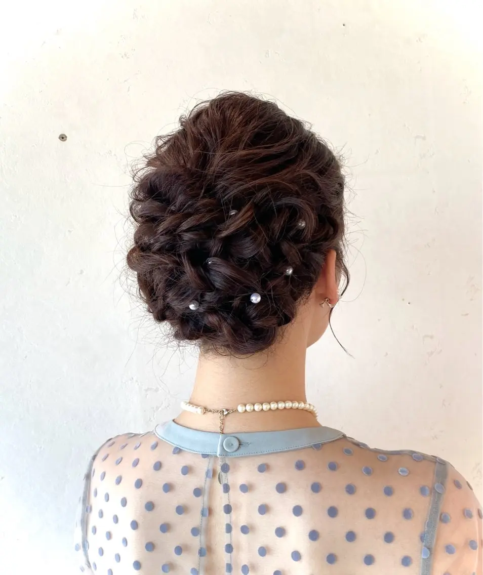 ヘアアレンジ ヘアセット 酸性ストレート/ブリ ーチなしWカラー河本のヘアスタイル