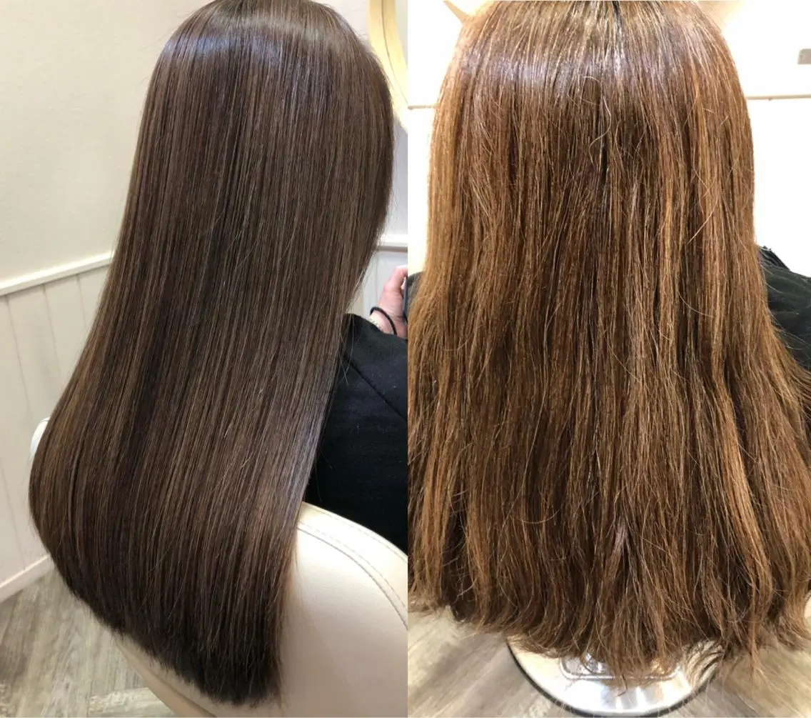 ロング ハイライト 髪質改善 レイヤーカット トリートメント カット 縮毛矯正 トリートメント ✨メテオ　髪質改善✨ シバタのヘアスタイル