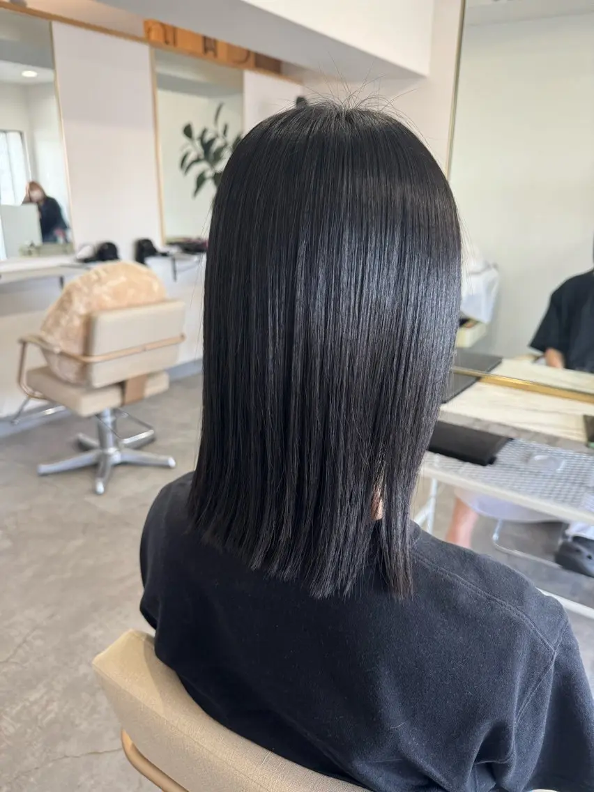 ミディアム パーマ 縮毛矯正 月館 怜奈のヘアスタイル