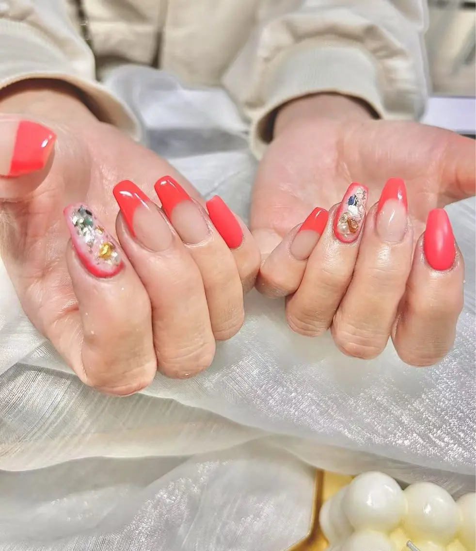 ネイル スカルプネイル シンプルネイル Lu nailsalonのネイルデザイン
