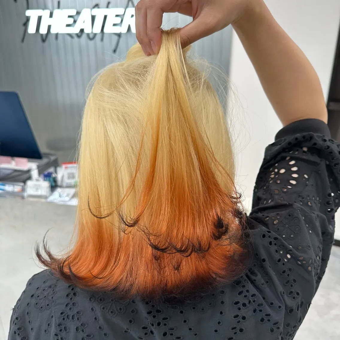 セミロング カラー ヘアカラー トリートメント ヘッドスパ ヘアセット レイヤーダブルカラー KYONのヘアスタイル