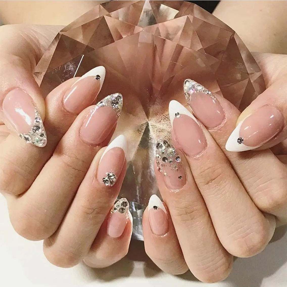 ネイル 渋谷／チップ長さ出し 👑アプレgel-xのネイルデザイン